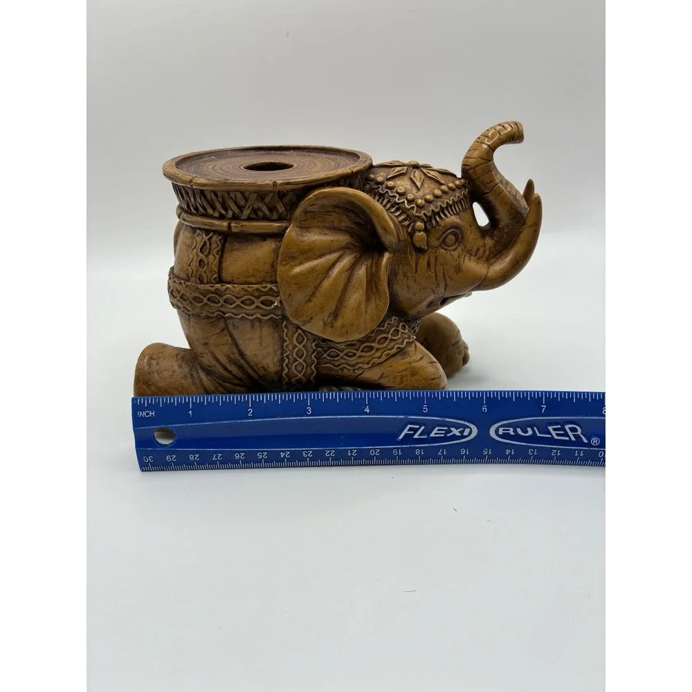 Elephant Pillar Candle Holder Decorative Resin Trunk Up 5